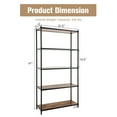 thumbnail image 3 of Costway 60.5" Bookshelf Multi-use Storage Organizer Rack w/ Metal Frame Rustic Brown, 3 of 10