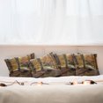 thumbnail image 3 of Ambesonne Autumn Throw Pillow Cover 4 Pack, Gloomy Day Forest Path, 20", Seal Brown Marigold, 3 of 6