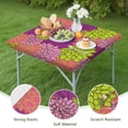 thumbnail image 4 of Vibrant boho floral design stretchable table cover featuring fitted hem for secure fit on 36 inch square card and game tables, 4 of 6