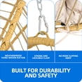 thumbnail image 5 of Dextrus Wicker Rattan Swing Egg Chair with Hanging Chain and Cushions, Foldable Hammock Chair Swing Chair 365 LBS Capacity for Indoor Outdoor Bedroom Patio Porch Camping, 5 of 8