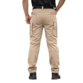 thumbnail image 2 of lcziwo Solid Color Pants for Men Multi Pocket Waterproof Hiking Cargo Pants Ripstop Work Relaxed Fit EDC Pants Khaki L, 2 of 10