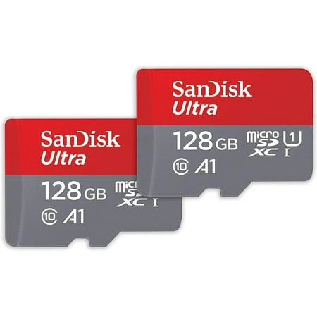 SanDisk 256GB (128GB x 2) Ultra microSDXC A1 UHS-I/U1 Class 10 Memory Card with Adapter, Speed Up to 140MB/s (SDSQUAB-128G-GN6MT)