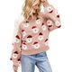 thumbnail image 3 of Moleobea-suéter navideño de Papá Noel para mujer, sudadera de punto polar cálida para invierno, ropa informal holgada con dibujos animados, Tops, 3 of 4