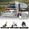 thumbnail image 5 of Trailer Hitch Cargo Carrier, Aluminum Structure Mounted Trailer with Ramp 47 inch, Aluminum Luggage Carrier Rack 50x29.5x9",Fits 2" Hitch Receiver for SUV Truck Pickup Car Camping, 5 of 8