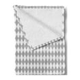 thumbnail image 2 of Grey Geometric Soft Flannel Fleece Blanket, Harlequin Style Pattern with Diamonds Elongated Square Shapes Print, Cozy Plush for Indoor and Outdoor Use, 60" x 80", Pale Grey and White, by Ambesonne, 2 of 5