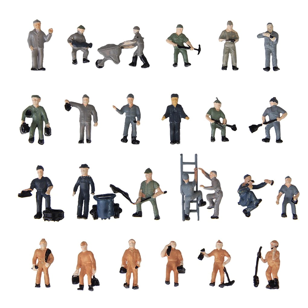 27pcs/set Worker Model Construction Human Action Figure Children Worker Model Toy Playset Gift