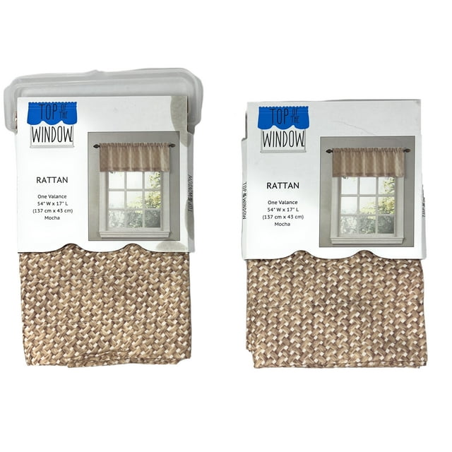 Set of 2 Lichtenberg Top of the Window Window Valance, 17Inch x 54