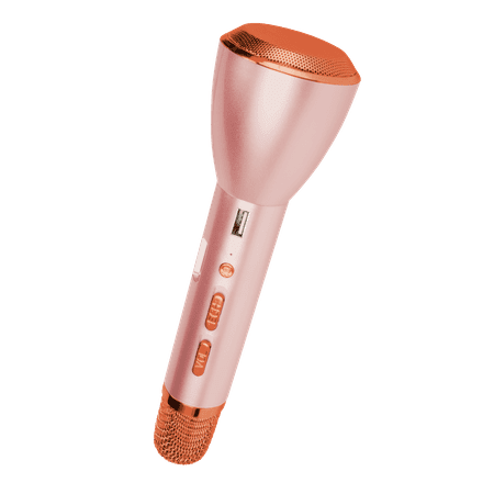 Sing-along Bluetooth Wireless Karaoke Microphone and Speaker (Rose Gold)