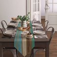 thumbnail image 3 of GFDYREE Burlap Linen Rustic Table Runners 72 Inches Long, Retro Barn Wood Green Teal Table Runner Farmhouse Style for Coffee Table, Holiday Parties, Wedding, Events Dinner, Home Decor, 3 of 7