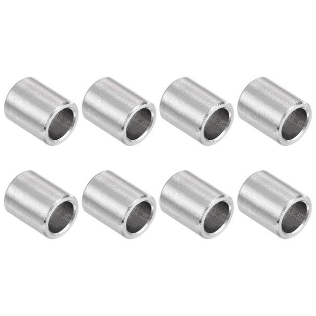 8 Pcs Entretoises en Acier Inoxydable 304 3/8 Pouces OD x 1/4 Pouces ID x 1/2 Pouces Longueur(10x7x12mm) Vis Support de Bague Finition Simple Non Filetée Entretoises Rondes en Métal pour Vis M3 Boulons et Tringles, Argent