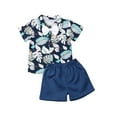 thumbnail image 1 of Mialoley Ensemble Deux Pièces pour Garçon, Chemise Imprimée Dessin Animé avec Shorts Unis, 1 of 5