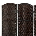 thumbnail image 3 of HomCom 6' Tall Wicker Weave 3 Panel Room Divider Privacy Screen - Chestnut Brown, 3 of 9