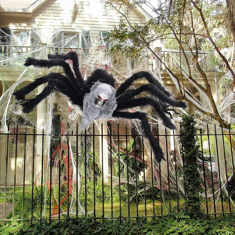 Yinrunx Spider Web Decorations Large Halloween Realistic Hairy ...