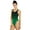 Green/Black, variant on Checkmate Wide Strap One Piece Swimsuit, High Cut, Unpadded, Athletic (Women’s)