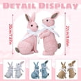 thumbnail image 2 of Pink Standing Resin Bunny Figurine with Woven Rattan-Like Texture, Outdoor Easter decorations for Yard, Ideal for indoor Shelf Styling, Front Lawn Displays and Cozy Living Space, 2 of 6