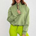 thumbnail image 2 of Vedolay Hoodies for Women 2023 Loose T-Shirts Tops Tie Long Sleeve Loose Sweatshirts Green,2XL, 2 of 5