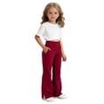 thumbnail image 3 of Ticikt Girls High Waisted Uniform Pants Kids Wide Leg Dress Pants Casual Trousers with Pockets, 3 of 4