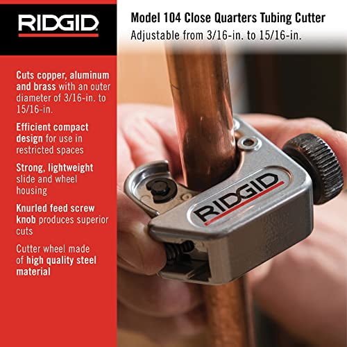 RIDGID 104 32985 Close Quarters Tubing Cutter 3 16 to 15 16