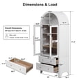 thumbnail image 2 of DEALTOPS Freestanding 71" Kitchen Pantry Cabinet with Arched Top, Adjustable Shelves and 2 Large Drawers, White, 2 of 8