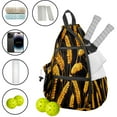 thumbnail image 3 of Pickleball Bags for Men Women Pickleball Backpack with Large Capacity Lightweight Adjustable Pickleball Sling Bag Hold Paddles, Balls, Accessories Wheat Pattern, 3 of 5