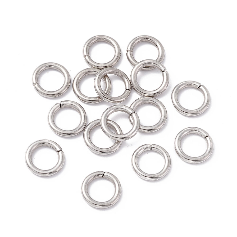 1000pc Non-304 Stainless Steel Jump Rings Open Jump Rings Round Stainless Steel Color 12x2mm Inner Diameter: 8mm