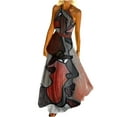 thumbnail image 2 of SMihono Robe Maxi Bohème d'Été pour Femmes Grande Taille Mode Décontractée Été Sans Manches Col Rond Robe Imprimée Col Halter Fermeture Éclair Robe Longue Plissée Robe de Plage, 2 of 7