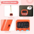 thumbnail image 4 of 24 PCS Bulk Digital Timer, Magnetic Timers for Classroom, On/Off Switch Minute Second Countdown Big LCD Display Timer, Loud Alarm for Exercise Cook Baking Teacher, 4 of 6