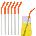 thumbnail image 2 of Set Of 6 Stainless Steel Reusable Metal Straws With Silicone Flex Tips Elbows Cover, Metal Drinking Straws, 2 of 5