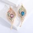 thumbnail image 3 of Ziurtnc Elegant Feather Shape Brooch Colorful Rhinestones Inlaid Pin Creative Hat Shawl Suit Enamel Badge Coat Outfit Accessories, 3 of 8
