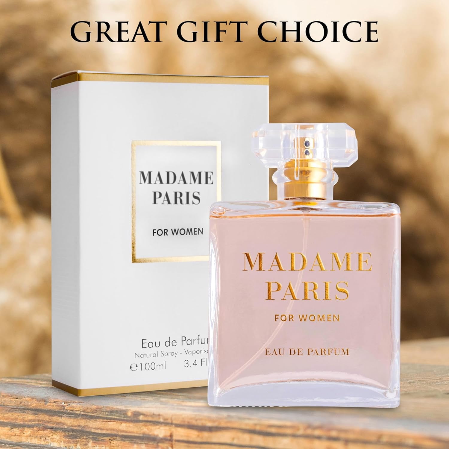 Madame Paris Eau De Parfum for Women, 3.4 oz – Floral, Ambery Scent, Cruelty-Free Perfume