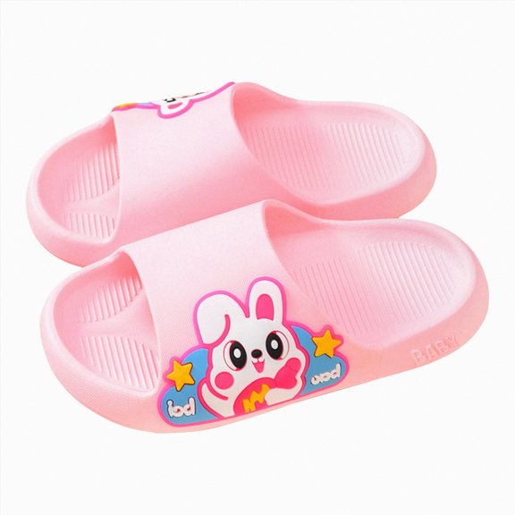HCNTES Kids Boys Girls Water-Resistant Slides Soft Non-Slip Slippers for Spring Summer Beach Pool Bathroom Homewear(Z01-Red,1)