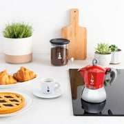 Bialetti - Moka Induction, Moka Pot, Suitable for all Types of Hobs, 6 Cups Espresso (7.9 Oz), Red 6 Cups Red