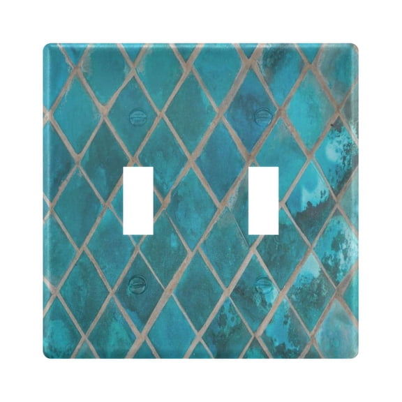 Light Switch Cover Turquoise Ceramic Mosaic Plates Faceplate Decorative Switch Plate for Bedroom Home Decor