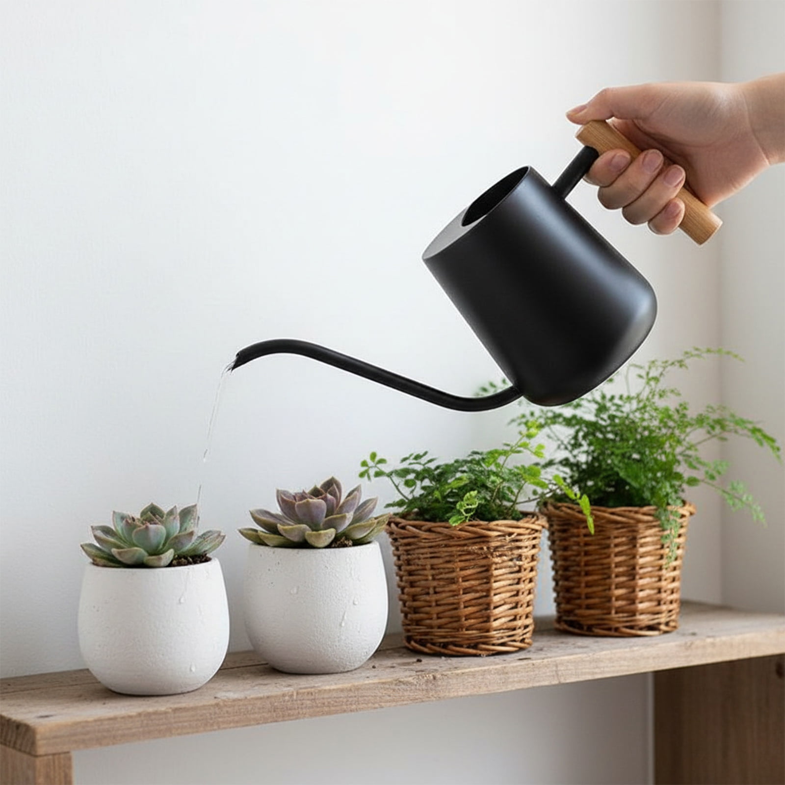 Large Capacity Garden Watering Can Crafted from 201 Stainless Steel Offering Comfortable Grip Fatigue