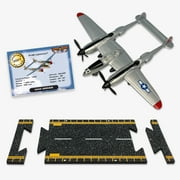 Hot Wings P-38 Lightning Die Cast Collectible Plane with Connectible Runway #1 Seller in Aviation Museums Nationwide