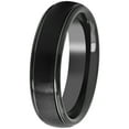 thumbnail image 3 of Men's Black Tungsten Grooved Satin Comfort Fit 6MM Wedding Band by Brilliance Fine Jewelry - Mens Ring, 3 of 5