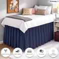 thumbnail image 6 of SGI bedding Dorm Bed Skirt Twin XL 36 Inch Drop Length - Navy Blue, Ruffled Pattern College Dorm Room Bed Skirts - Split Corner, Easy Care, Wrinkle Free 1800 Series Microfiber Bed Skirt, 6 of 9