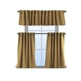 thumbnail image 2 of 3S Brother's Solid Linen Look Curtains Drapes Kitchen Valance Set of 3 Hanging Rod Pocket Window Valance Treatments Decorative Valances Tiers Café Curtains (M-yellow 50"x14"Valance - 24"x24"Tiers), 2 of 6