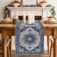 thumbnail image 2 of Traditional Ethnic Table Runner 120 Inches Long,Western Rustic Tribal Patterns Boho Cotton Linen Table Runners Dresser Scarves,Fabric Tabletop Scarf Furniture Cover for Home Dinner Party 13"x120", 2 of 9