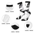 thumbnail image 5 of Honeii Monochrome Flying Ravens Print Adult Socks,Crew Socks,Casual Calf Socks,Daily Wear Socks for Men & Women, Perfect for Sports, Casual and Everyday Use, 5 of 6