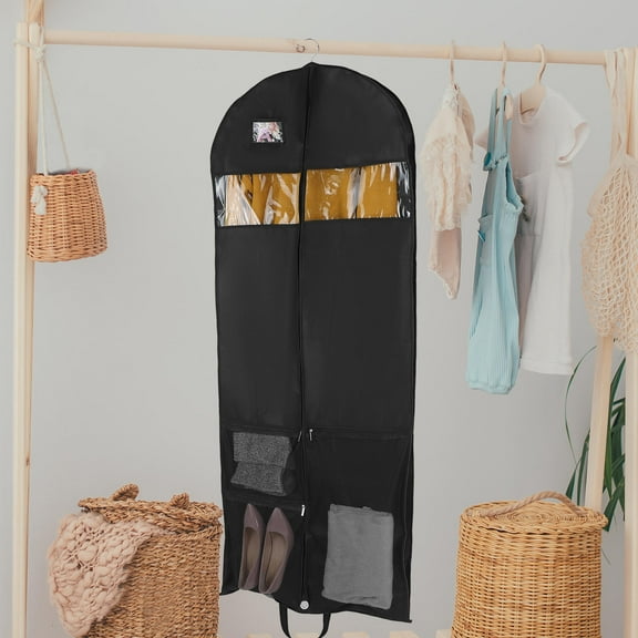 LABSERRON 1Set Dress Bag For Traveling Stain Prevention Yellowing Prevention Non-woven Fabrics Black