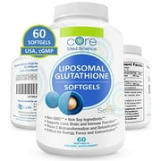 Liposomal Glutathione Softgels NO-Taste - Pure Reduced Setria® Glutathione 500mg - Liver Detox, Brain Function - China-Free Glutathione, Soy-Free Gluten-Free Dairy-Free Non-GMO - 60 Softgels