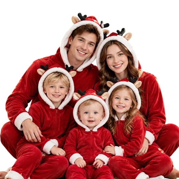 Onesie Family Christmas Pajamas Matching Sets Holiday Sleepwear Christmas Pajamas Onesie Animal Jumpsuit Sleepwear Adult Couples