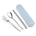thumbnail image 1 of 3Pcs Stainless Steel Cutlery Fork Spoon Chopsticks Reusable with Case, 1 of 5