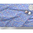 thumbnail image 3 of Soimoi Blue Modal Satin Fabric Celebration Flags Party Print Sewing Fabric Yard 42 Inch Wide, 3 of 3