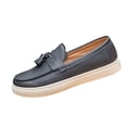 thumbnail image 2 of Miluxas Women's Tassel Loafer Classic Slip On Soft Sole Driving Business Work Dress Boat Shoes Daily Lightweight Non-Slip Penny Casual Shoes Gray 9.5(45), 2 of 9