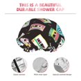 thumbnail image 3 of KLL Colorful Retro Tape Pattern Shower Cap & Bath Cap for Women,Reversible Oversized Waterproof Shower Caps for all Hair Lengths,Elastic Reusable Bathing Hair Cap, 3 of 6