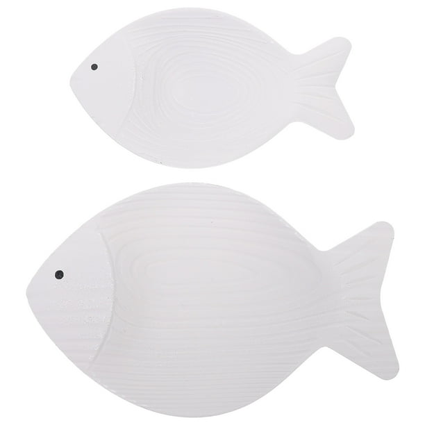 2 piezas de arte de pared de madera para colgar en la pared, decoración de peces para interiores