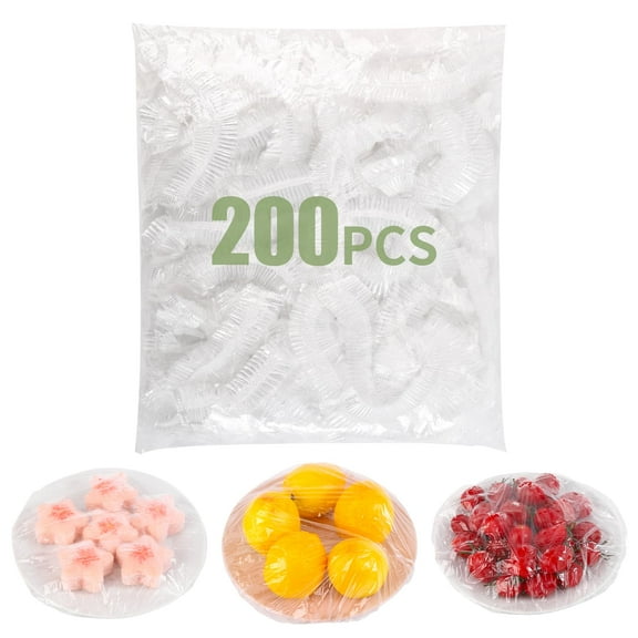 200 Pcs Elastic Plastic Food Covers Cling Film Food Bags Elasticated Bowl Fruit Covers Fresh Keeping Bags Keep Food Fresh Covers Food Wrap Storage Covers for Picnic
