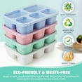 thumbnail image 2 of Wheat Straw Bento Snack Box Containers for Adults & Kids - Reusable Adult Lunchable Food Storage Containers with 5-Compartment for Snacks & Meals, BPA-Free, 4-Pack (Multicolor & Clear Lids), 2 of 3